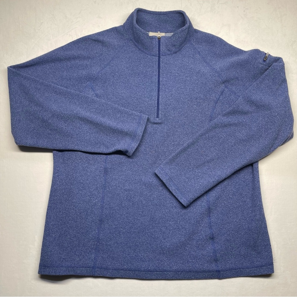 LLBean Fitness Fleece, Quarter-Zip Pullover Jacket Top Womens Blue Size XL